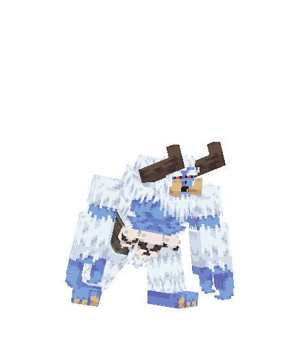 A Yeti Chieftan leaping into the air.